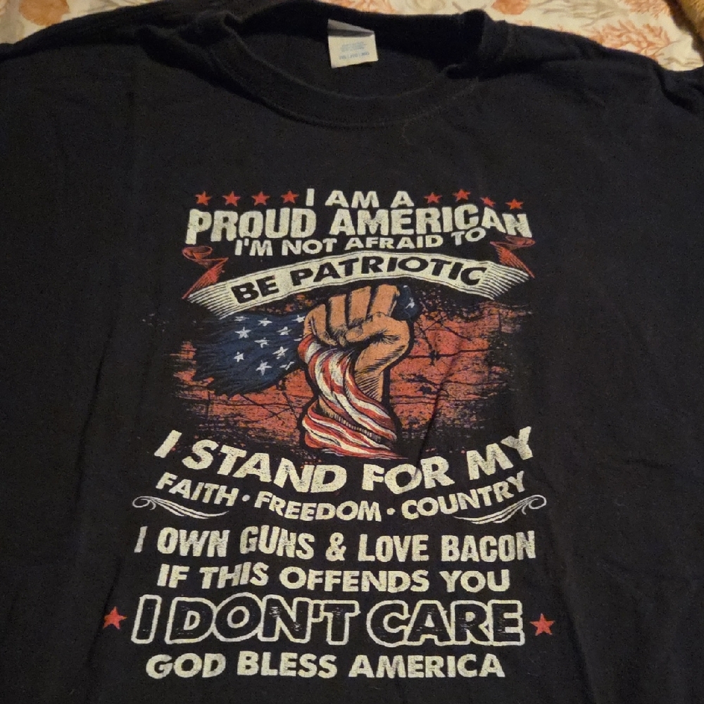 Proud American Patriotic T-Shirt - Black